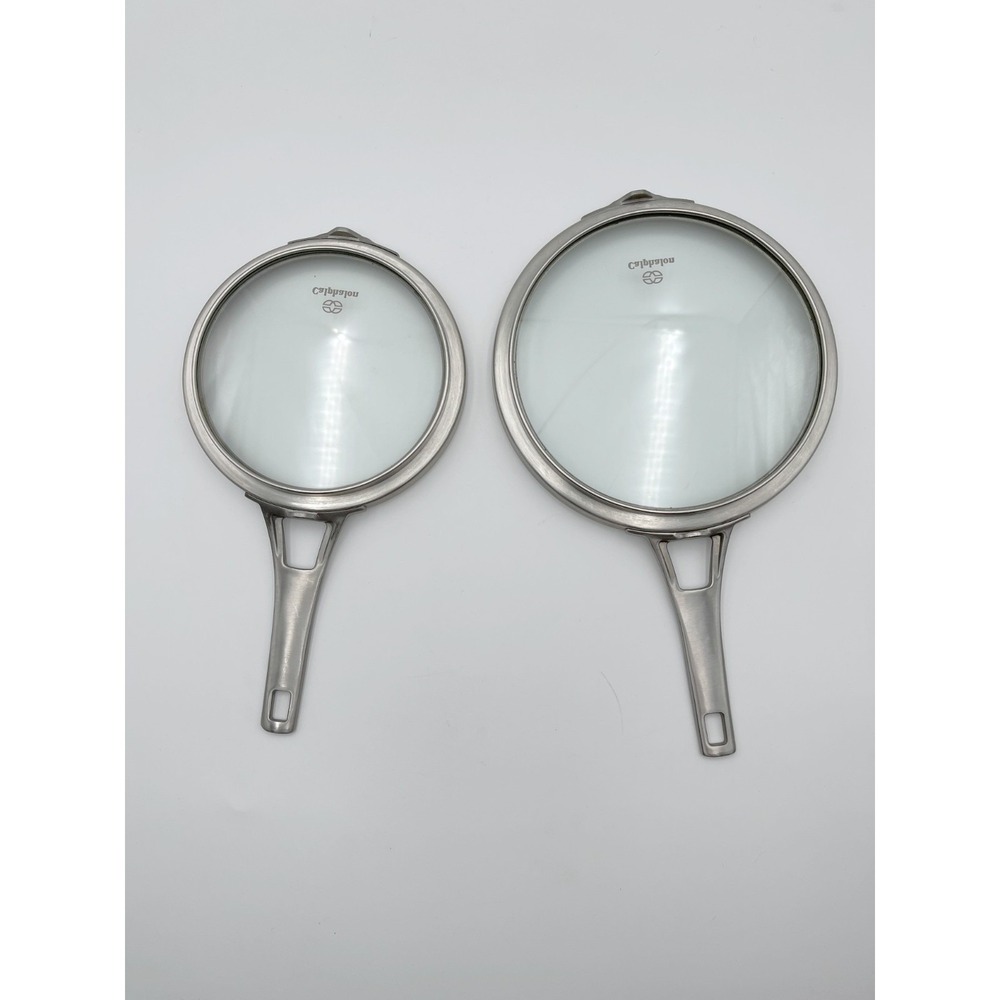 Calphalon Glass Locking Lid Set 7" 9" Interlocking Pan Covers Stainless Steelβ